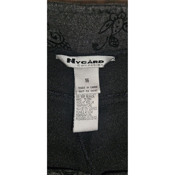 Nygard Collection Dress Pants Women's Black Straight Leg Velvet Witchy Size 16 - Picture 4 of 5
